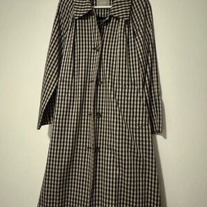 Everlane Black and White Checkered Coat